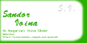 sandor voina business card
